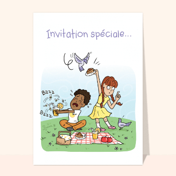 Invitation anniversaire enfant : Invitation spéciale pique-nique d`anniversaire
