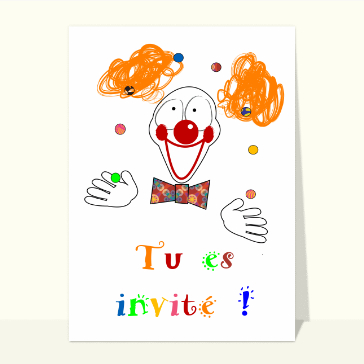 Clown invitation anniversaire