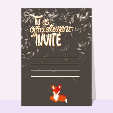 Invitation anniversaire petit renard