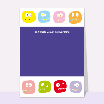 Invitation anniversaire mini monstres