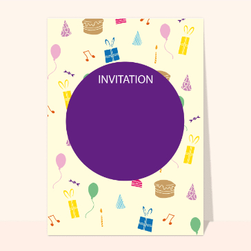 Invitation anniversaire personnalisee : Invitation cercle personnalisable