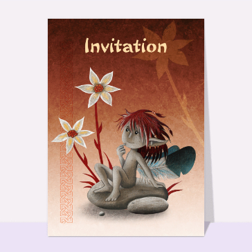 invitation anniversaire : Invitation anniversaire petit lutin