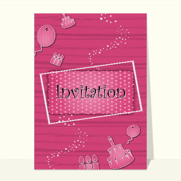 invitation anniversaire : Invitation anniversaire rose
