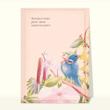 Invitation anniversaire oiseau bleu