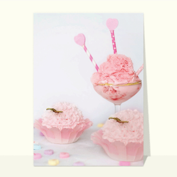 Dessert d'anniversaire rose