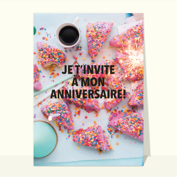 invitation anniversaire : Invitation anniversaire et bon gâteau
