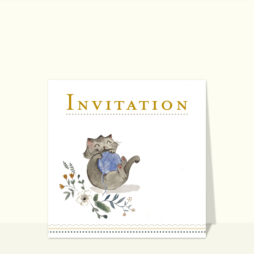 Carte d'invitation anniversaire d'enfant - Lapin joyeux