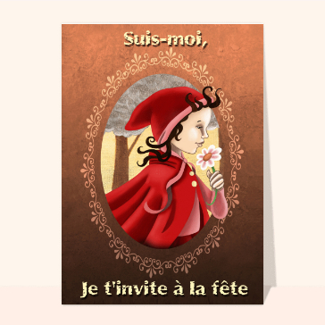 invitation anniversaire : Chaperon suis moi invitation