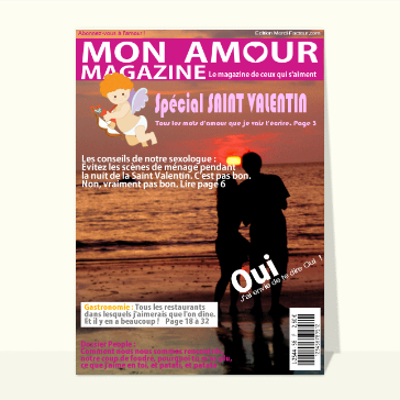 Carte St Valentin originale : Mon amour magazine