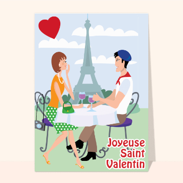 Carte St Valentin originale : Une saint valentin parisienne