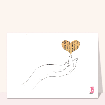 Carte Un coeur à bout de doigt