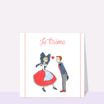 Carte St Valentin originale : L`amour à l`alsacienne