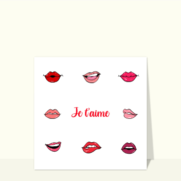 Carte Plein de bisous je t`aime
