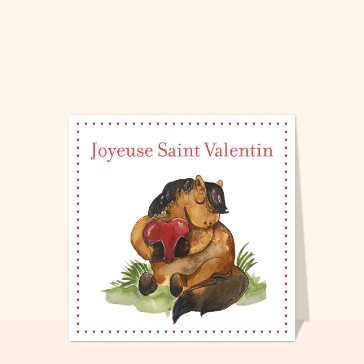 Carte St Valentin originale : Joyeuse St Valentin petit poney