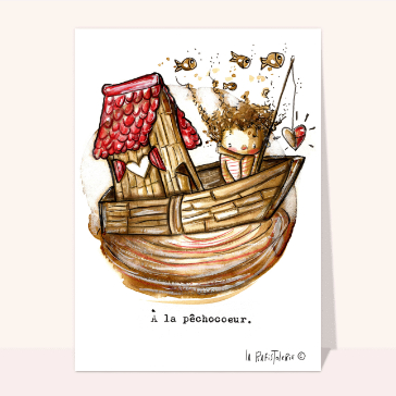 Carte A la pèche aux coeurs