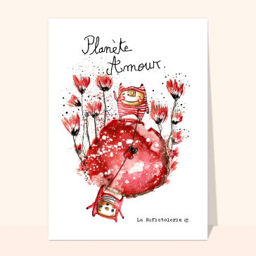 Planète amour Cartes St Valentin originales