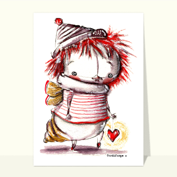 Carte St Valentin originale : Petite luciole avec un coeur
