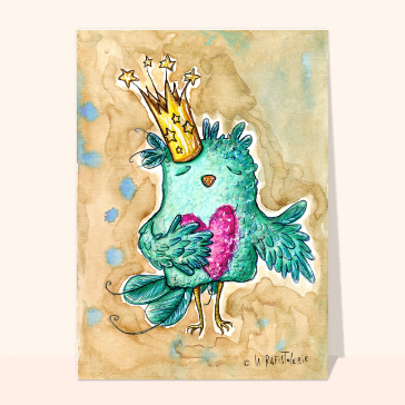 Oiseau roi de coeur