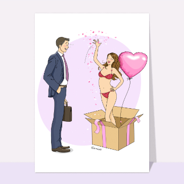 Carte Saint Valentin humour : Cadeau sexy de la Saint Valentin