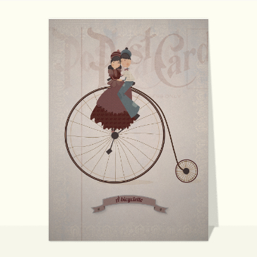 L`amour à bicyclette Cartes Saint Valentin humour