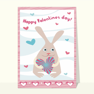 Carte Saint Valentin humour : Petit lapin de la saint-valentin