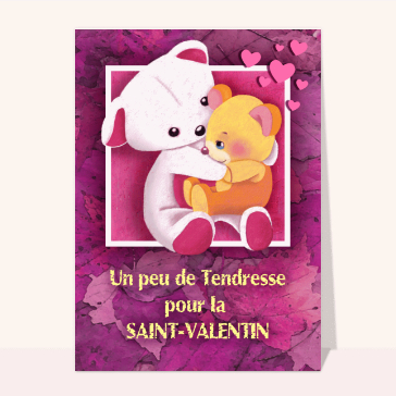 Carte Saint-Valentin mignonne : Tendresse nounours