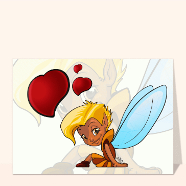 Carte Une fée au cheveux blonds