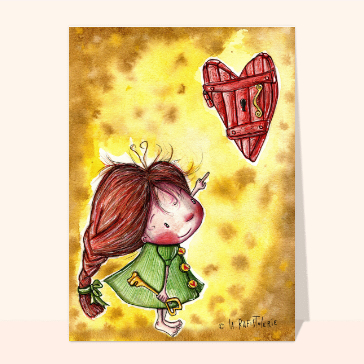 Carte Saint-Valentin mignonne : La trappe-coeur