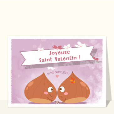 Carte Saint-Valentin mignonne : Un amour de chataignes