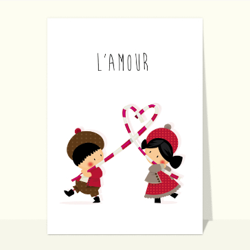 Un coeur de bonbons Cartes Saint-Valentin mignonnes