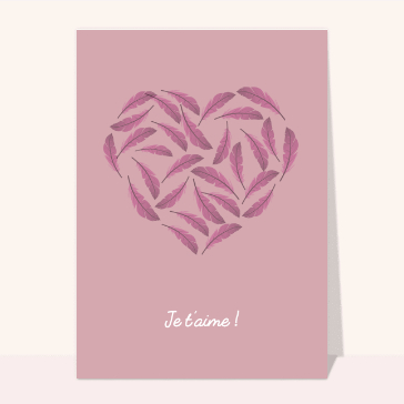 Je t`aime un coeur en plumes