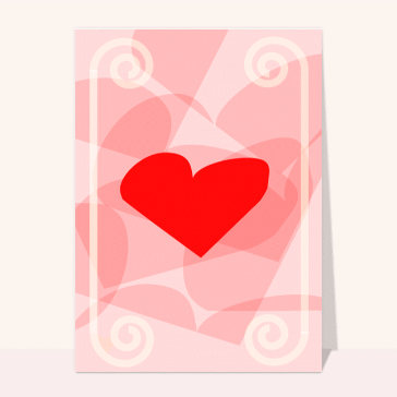 Coeur sur fond rose