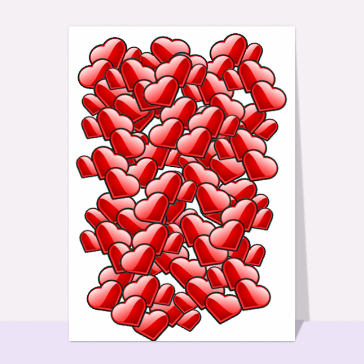 Carte avec coeurs : Plein plein de coeurs