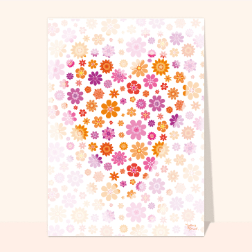 Coeur de fleurs et amour en couleur