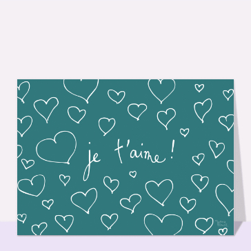 Je t`aime et coeurs verts