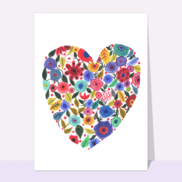 Coeur d`amour plein de fleurs