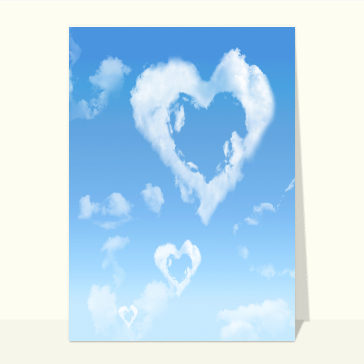 Carte avec coeurs : Nuage de saint valentin