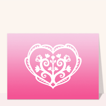 Carte Un coeur délicat et fleuri