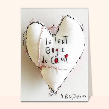Carte Je de mot poétique Le lent gage du coeur