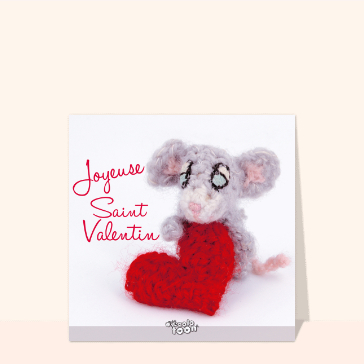 Carte La petite souris et le coeur rouge