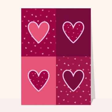 Carte Quatre tendres coeurs