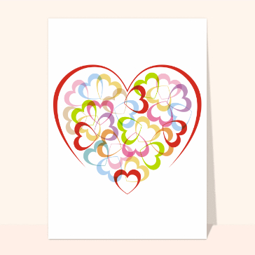 Carte avec coeurs : Plein de petits coeurs