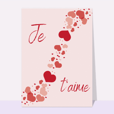 Je t`aime entrecoupé par des coeurs