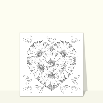 Carte Coeur à colorier