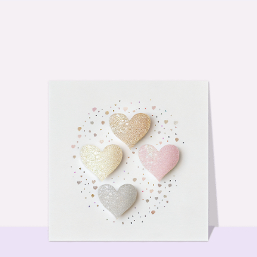 Carte Coeurs pailletés