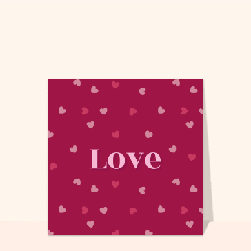 Amour et St Valentin : Love sur fond de petits coeurs rouge