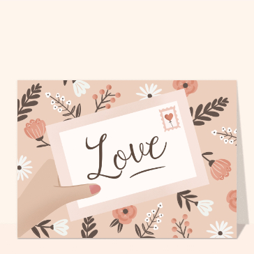 Carte Love sur une carte