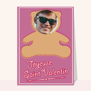 Carte Saint Valentin personnalisée : Nounours de st valentin personnalisable