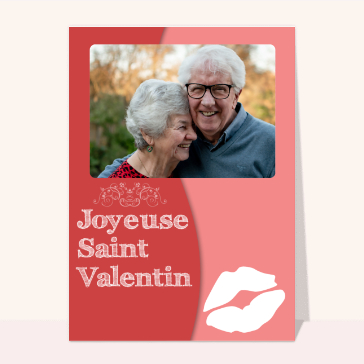 Carte Saint Valentin personnalisée : Bisous joyeuse St Valentin