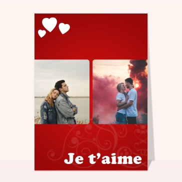 Je t'aime sur un fond rouge